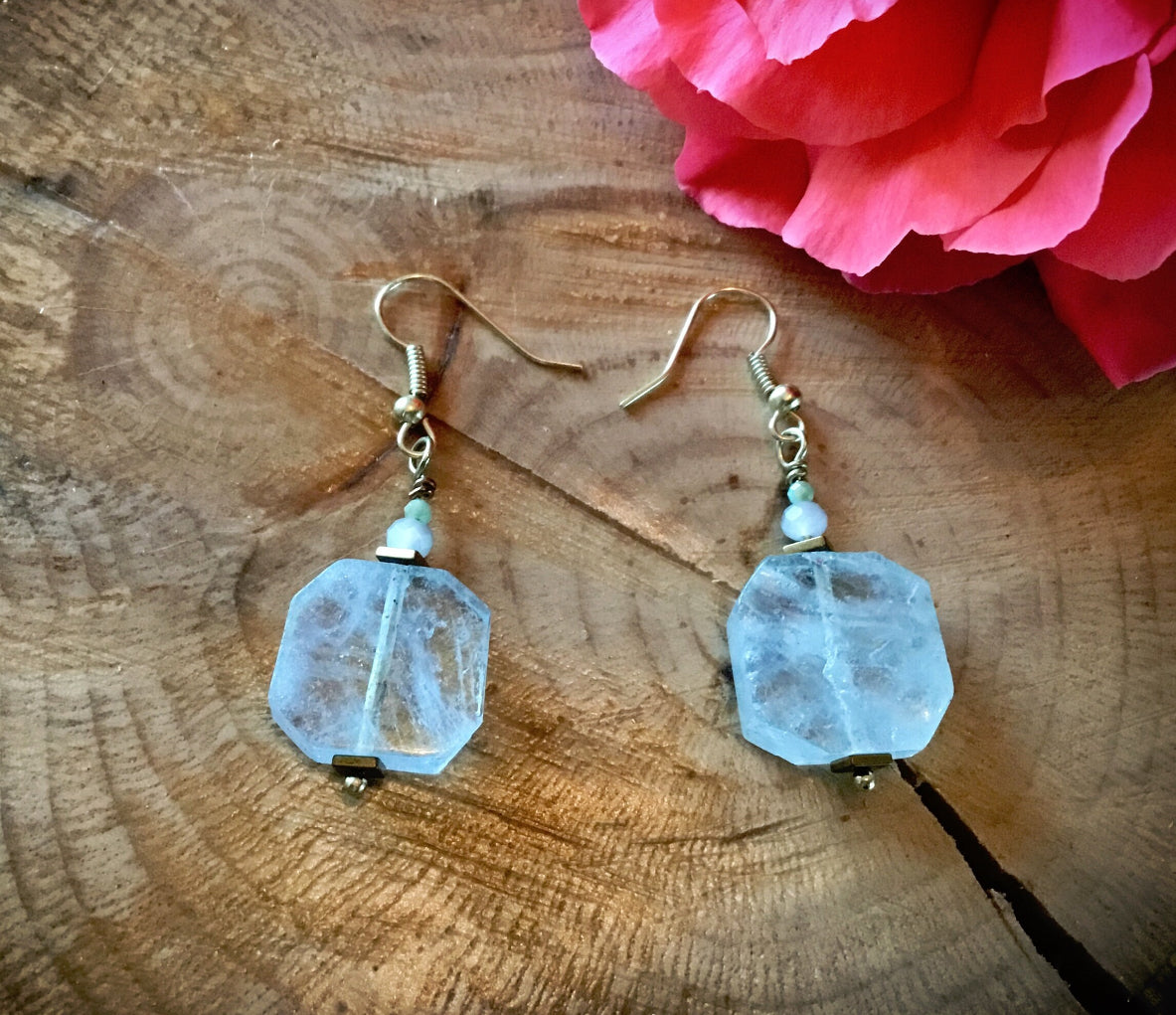 Aqua Chalcedon Ohrringe