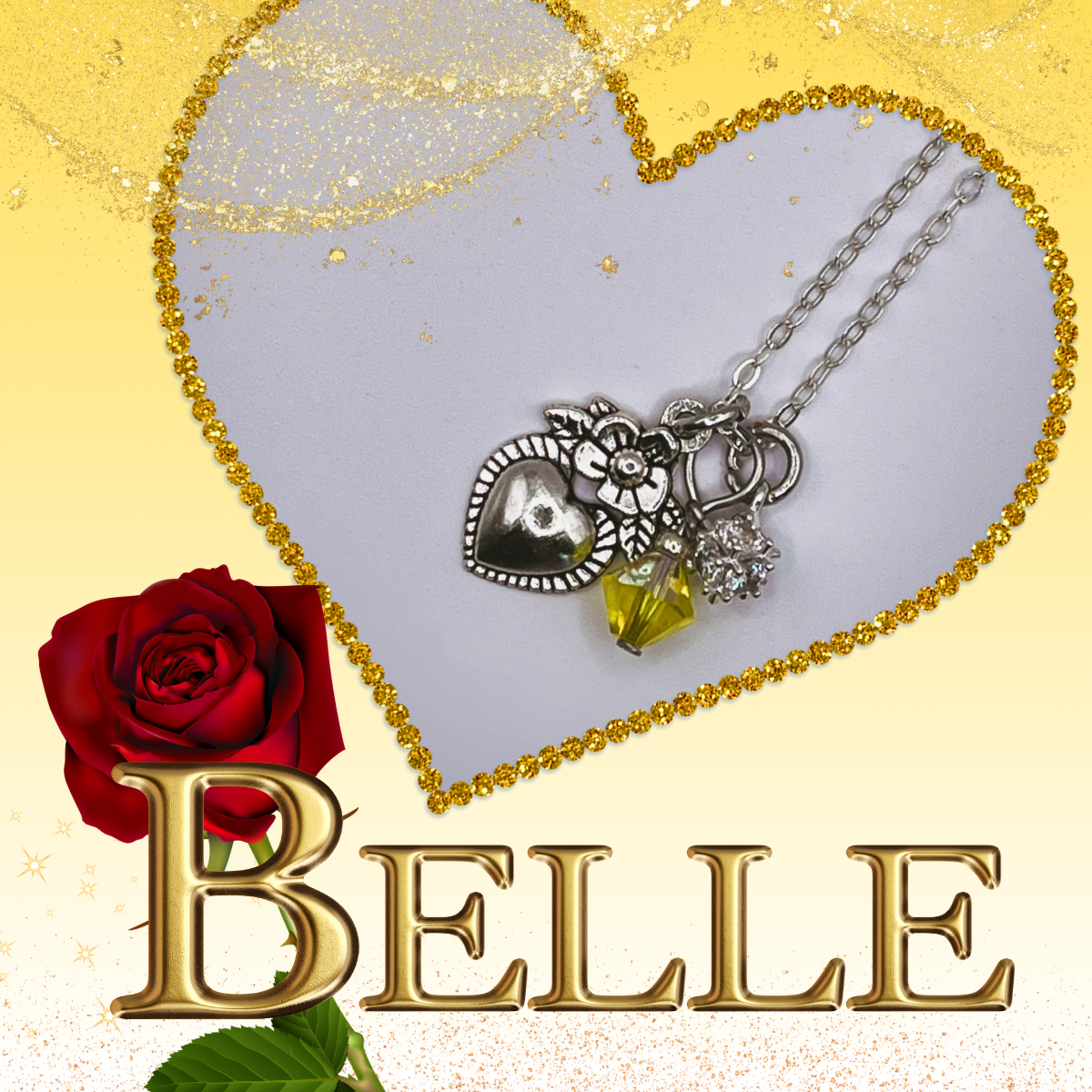 Disney Princess Inspired Heart Necklaces