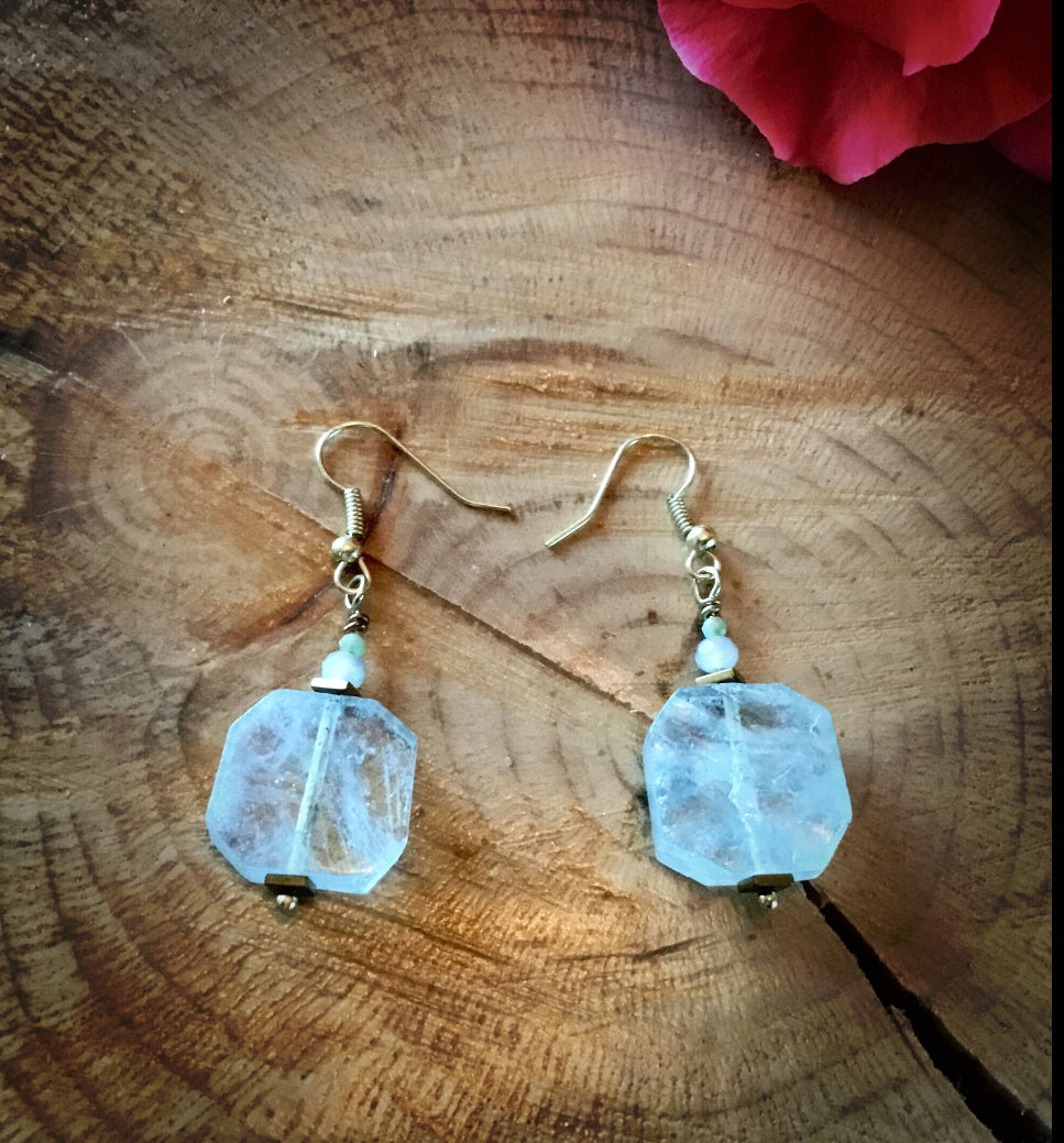 Aqua Chalcedon Ohrringe