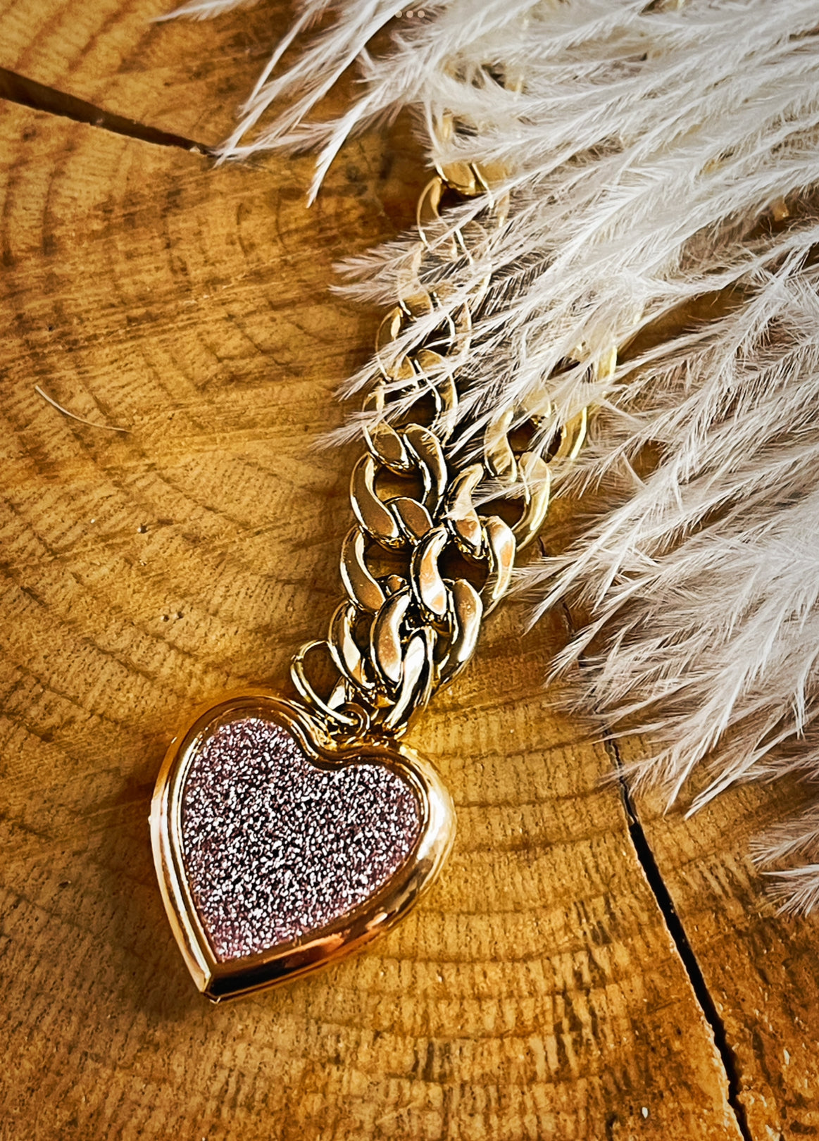Sparkly Heart Locket Bracelet