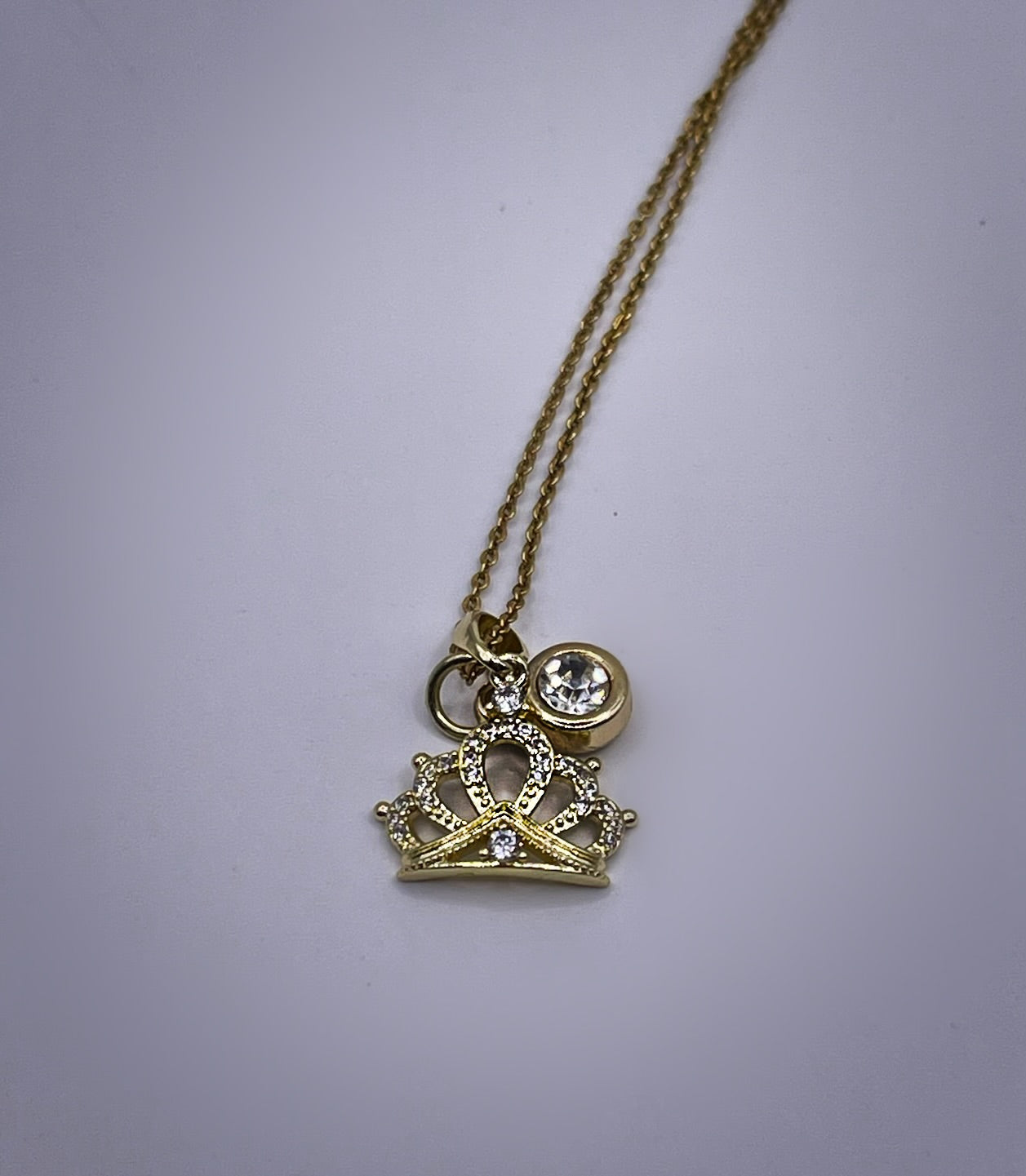 Princess Crown Birthstone Necklace