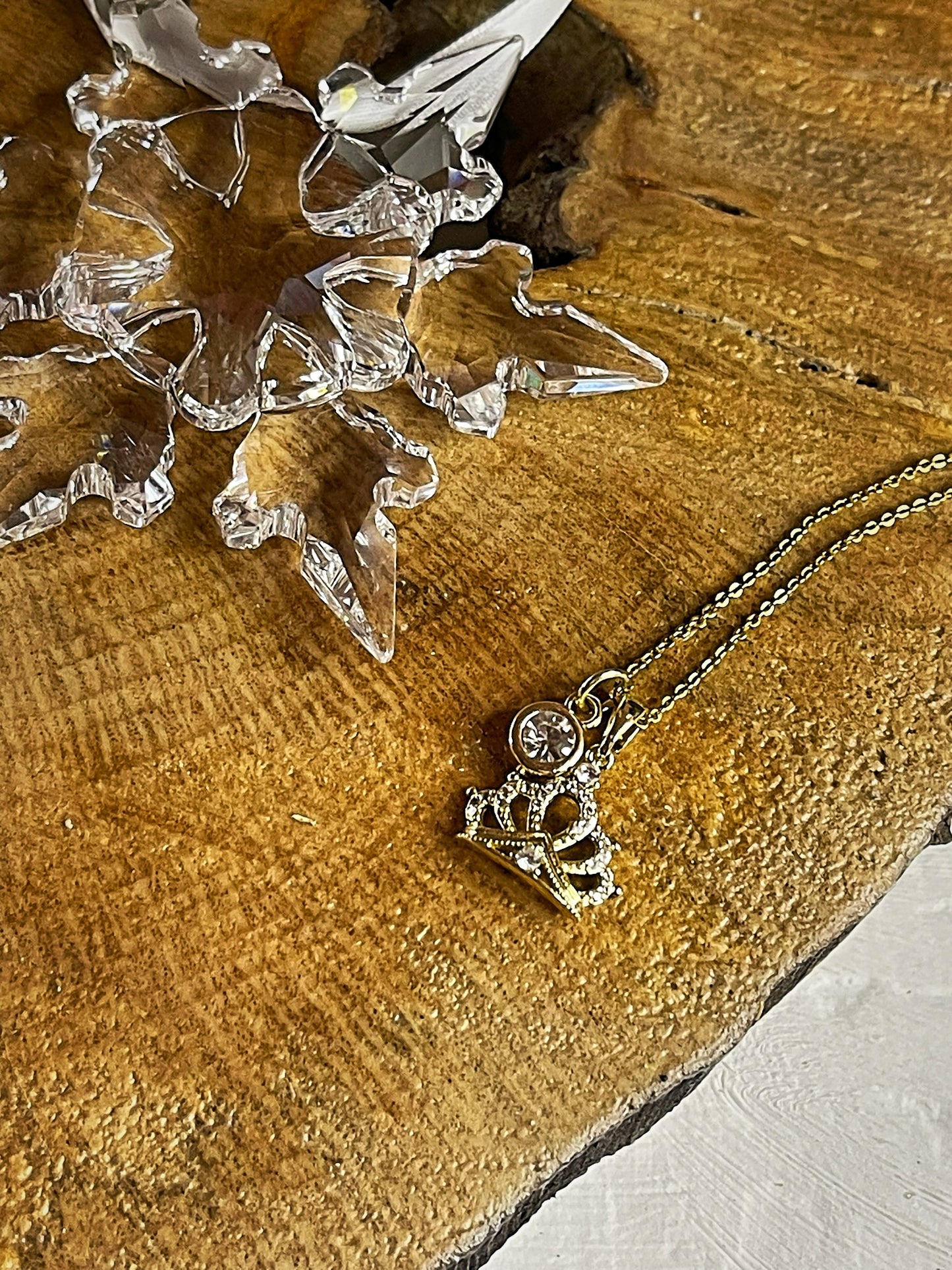 Princess Crown Birthstone Necklace