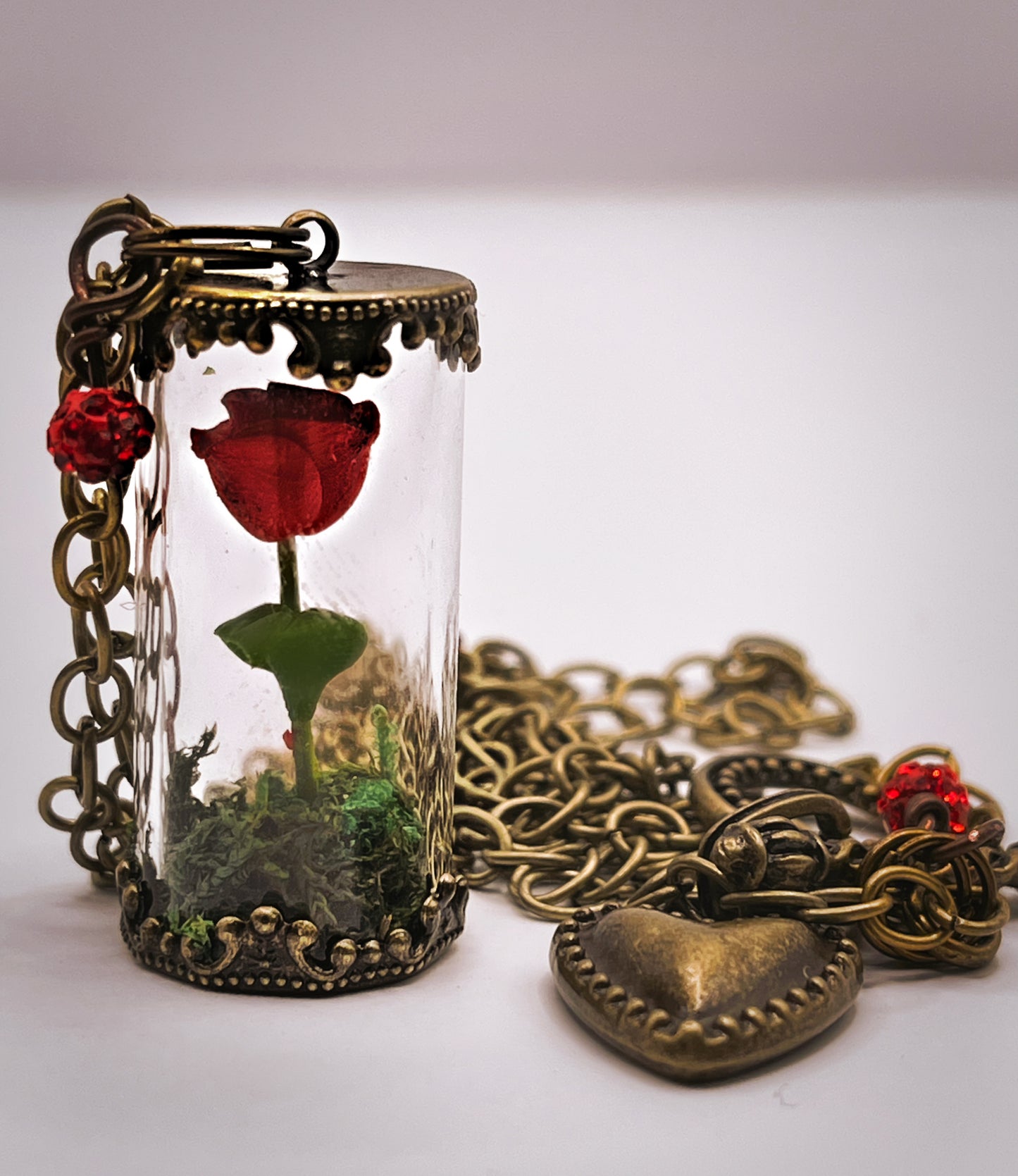 Beauty and the Beast Rose Necklace