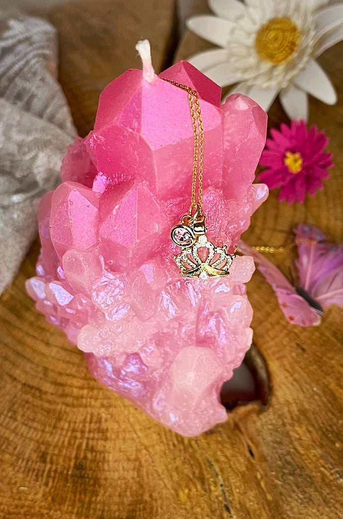 Princess Crown Birthstone Necklace
