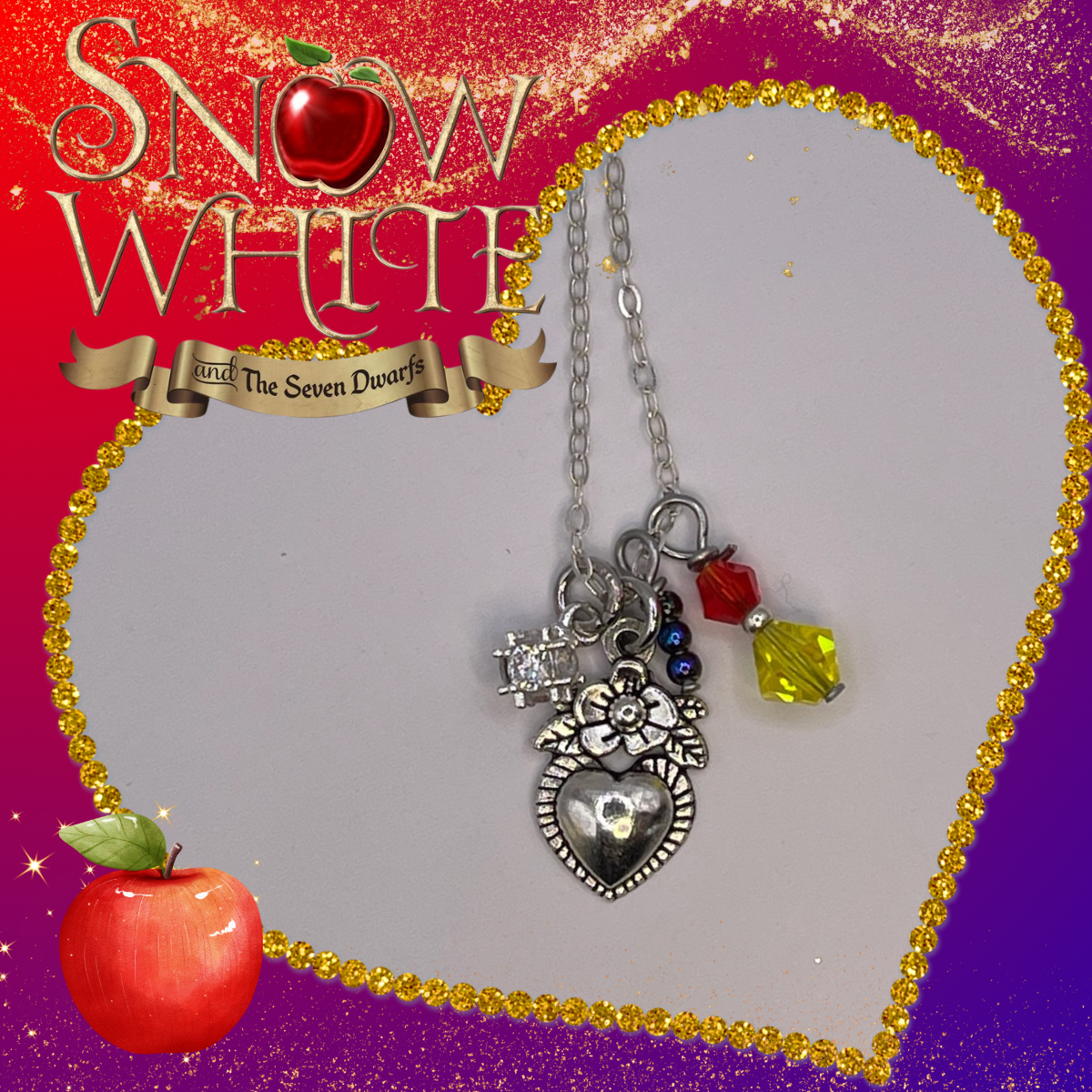 Disney Princess Inspired Heart Necklaces