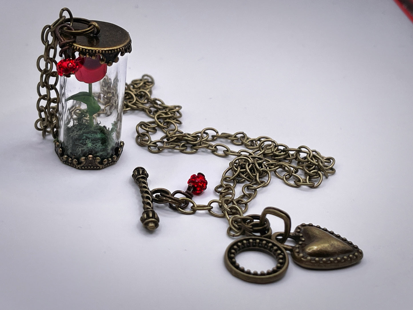 Beauty and the Beast Rose Necklace