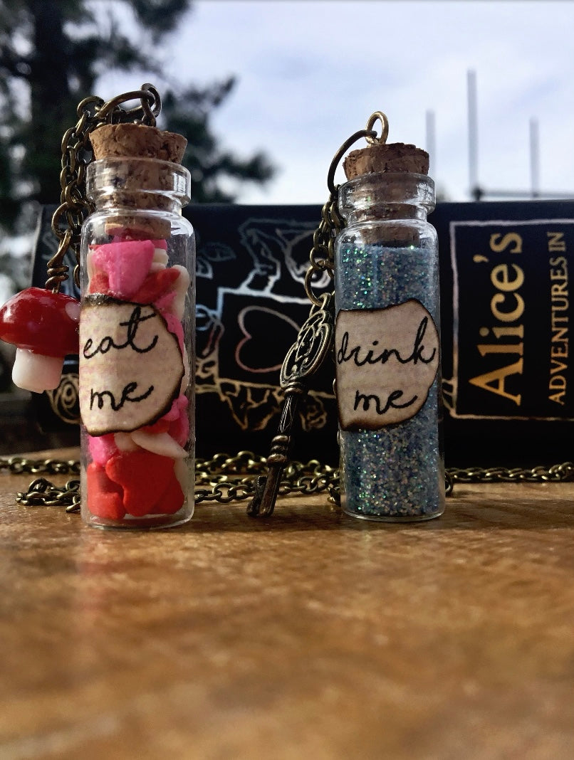 Drink Me and Eat Me Necklaces