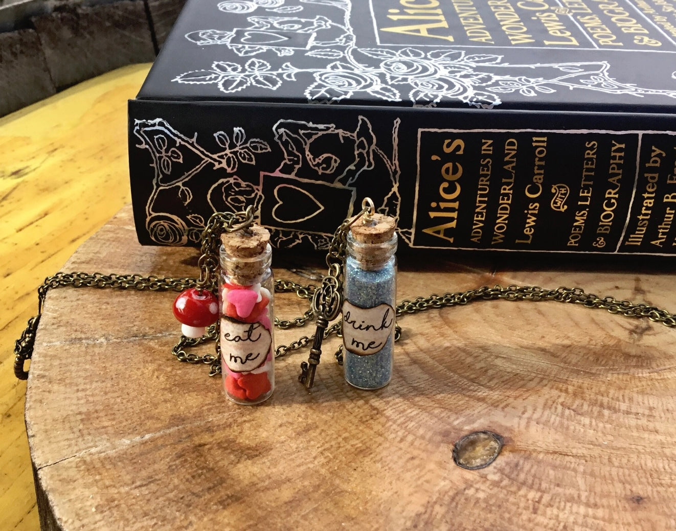 Drink Me and Eat Me Necklaces