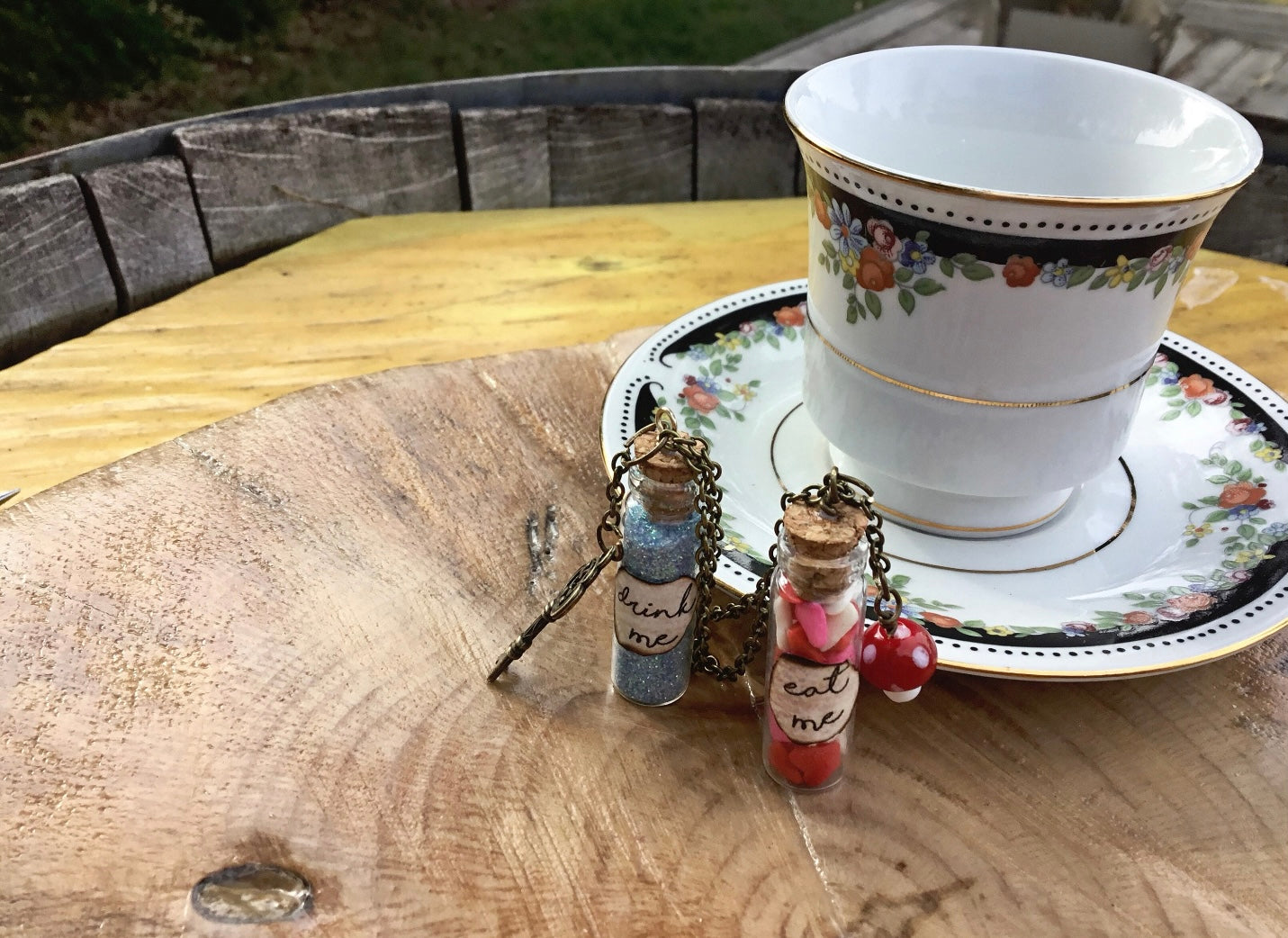 Drink Me and Eat Me Necklaces