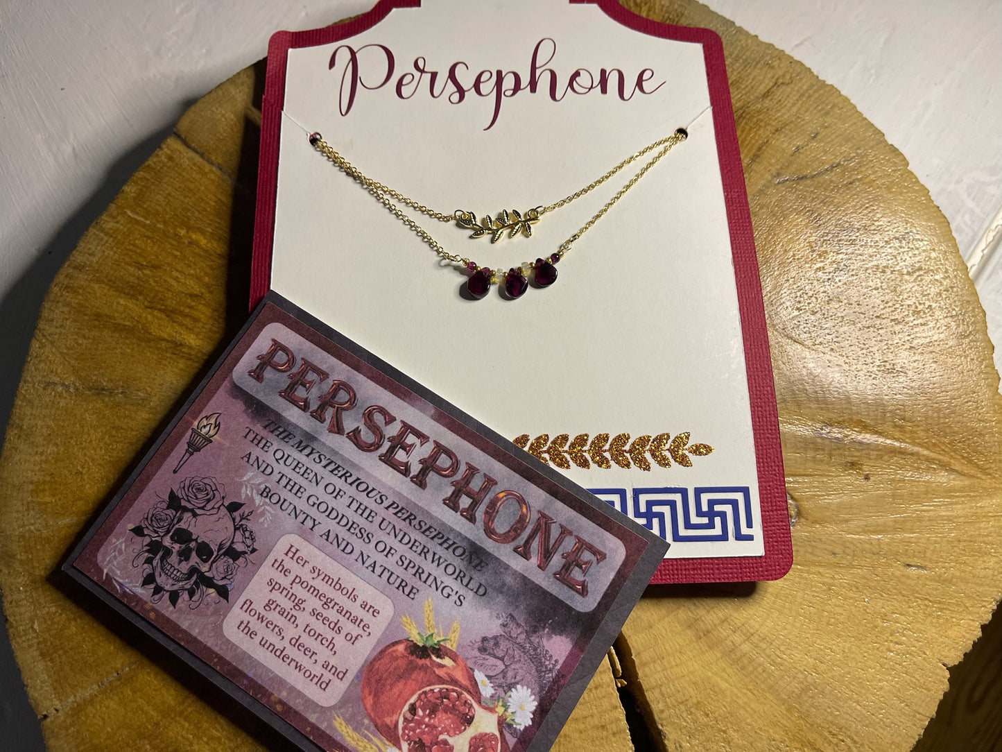 Göttinnen-Halsketten-Set – Persephone: Granatstein