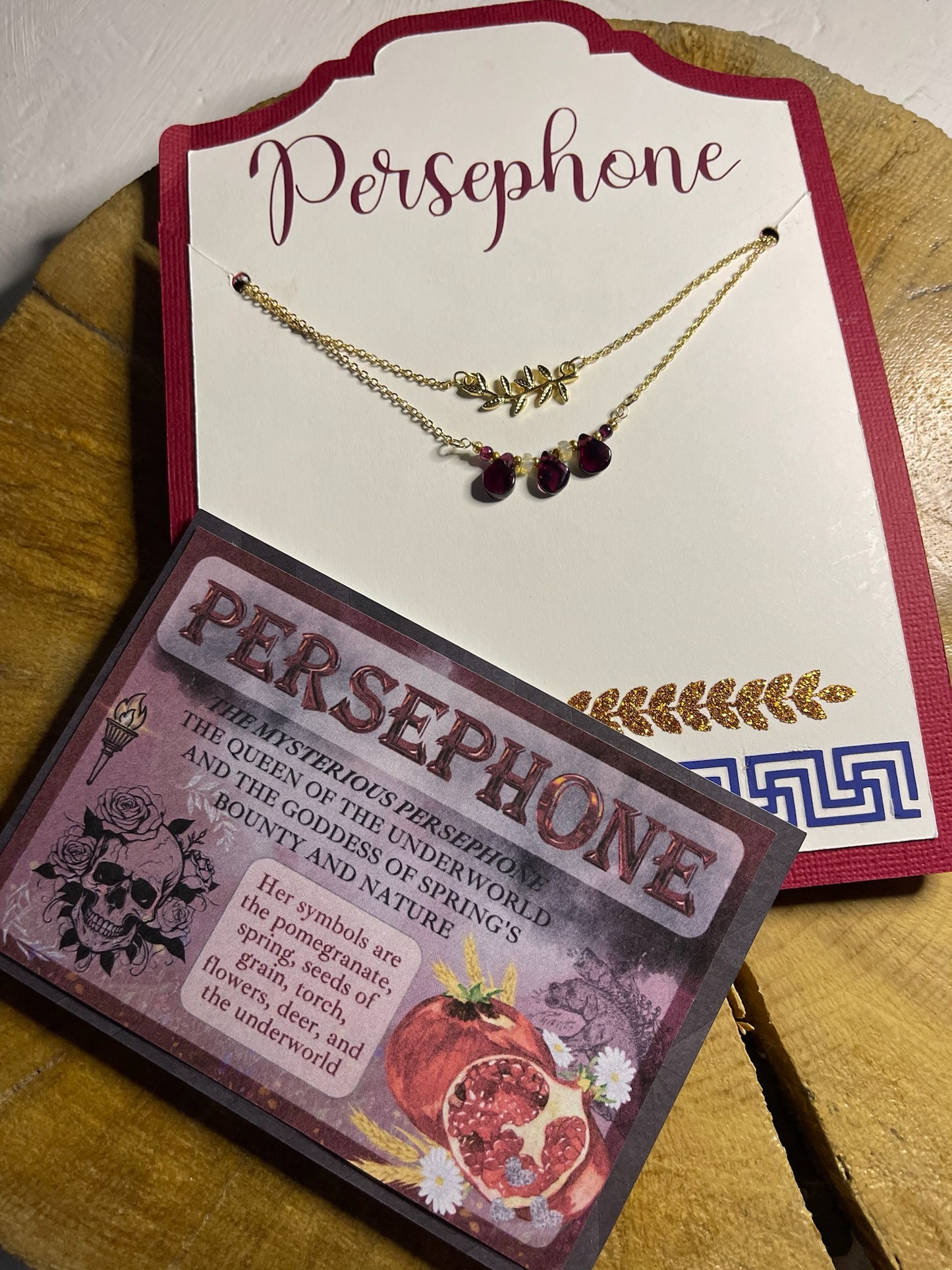 Göttinnen-Halsketten-Set – Persephone: Granatstein