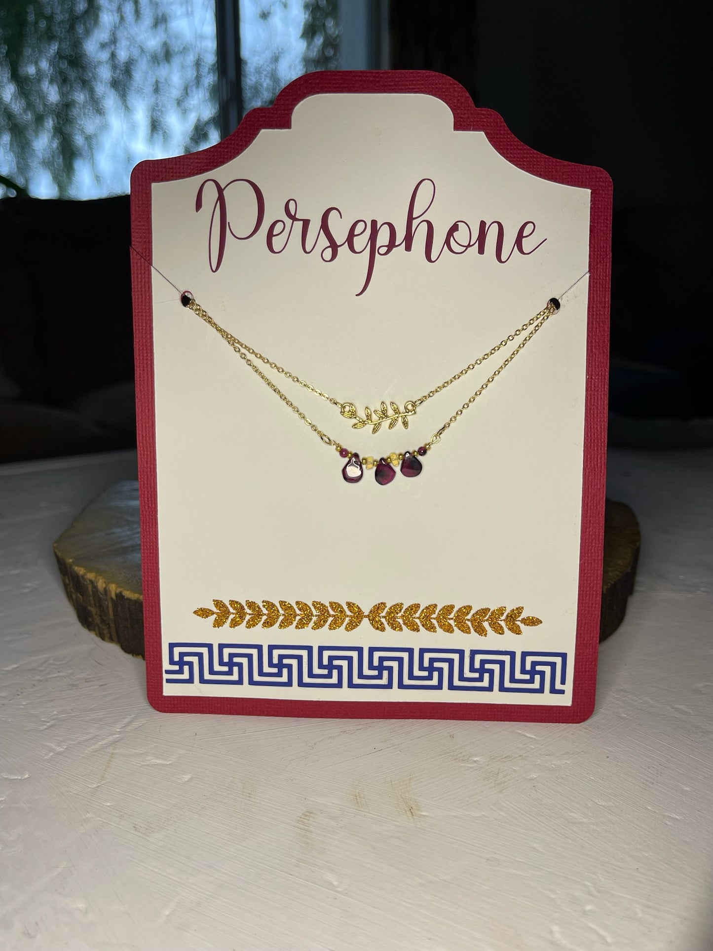 Göttinnen-Halsketten-Set – Persephone: Granatstein